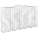 vidaXL Panier de gabions arqué 400x50x220/240 cm Fer galvanisé