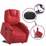 vidaXL Fauteuil inclinable de massage Rouge Similicuir