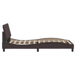 vidaXL Cadre de lit sans matelas Hanko marron foncé 100x200 cm tissu