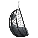 vidaXL Panier de chaise œuf suspendue sans support Rotin poly anthracite