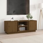 vidaXL Meuble TV Marron miel 110x35x40 5 cm Bois de pin massif