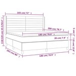 vidaXL Sommier à lattes de lit matelas et LED Noir 180x200 cm Tissu