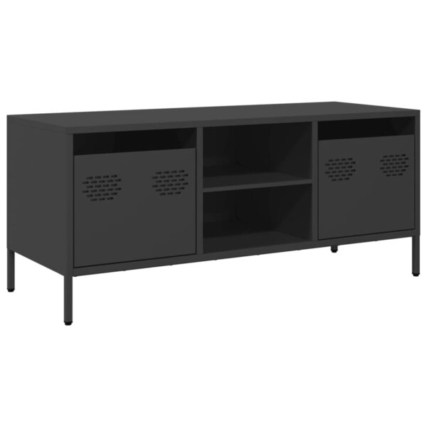 vidaXL Meuble TV noir 101 5x39x43 5 cm acier laminé à froid