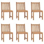 vidaXL Chaises de jardin lot de 6 Bois de teck solide