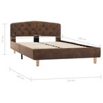 vidaXL Cadre de lit sans matelas marron similicuir daim 120x200 cm