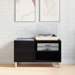 vidaXL Meuble à vinyles Chêne noir 84 5 x 38 x 48 cm Bois d'ingénierie