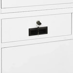Armoire de bureau classique rangement dossiers 90 x 40 x 180 cm avec 3 étagères réglables en acier blanc 02_0046915