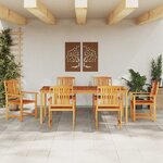 vidaXL Ensemble de salle à manger pour jardin 7 Pièces Marron