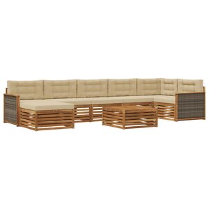 vidaXL Ensemble de canapés d'extérieur 8 pc Naturel et Beige