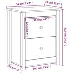 vidaXL Table de chevet Noir 50x35x61 5 cm Bois de pin massif