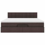 VidaXL Cadre de lit ottoman avec matelas marron foncé 180x200 cm tissu