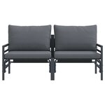 vidaXL Mobilier de jardin avec coussin avec oreiller Anthracite Acier