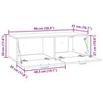 vidaXL Meuble TV mural Noir 98 x 41 x 30 cm Bois d'ingénierie