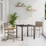vidaXL Chaises empilables de jardin 2 Pièces Gris et marron