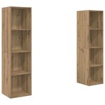 vidaXL Meuble TV 2 Pièces Marron 37 x 37 x 142.5 cm Bois d'ingénierie