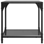 vidaXL Table basse avec dessus en verre noir 40x40x40 cm acier