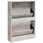 vidaXL Armoire à chaussures Gris béton 59x17x81 cm Bois d'ingénierie