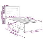 vidaXL Cadre de lit Chêne noir 90 x 190 cm Bois d'ingénierie