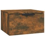 vidaXL Table de chevet murale Chêne fumé 34x30x20 cm