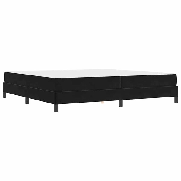 vidaXL Lit boxspring avec matelas Noir 200 x 200 cm Velours
