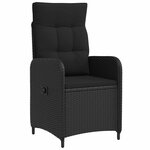 vidaXL Ensemble de repas extérieur 7 Pièces Noir 150 x 90 x 75 cm