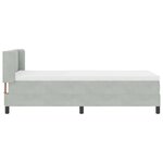vidaXL Lit à ressorts avec matelas Gris clair 200 x 100 cm Polyester