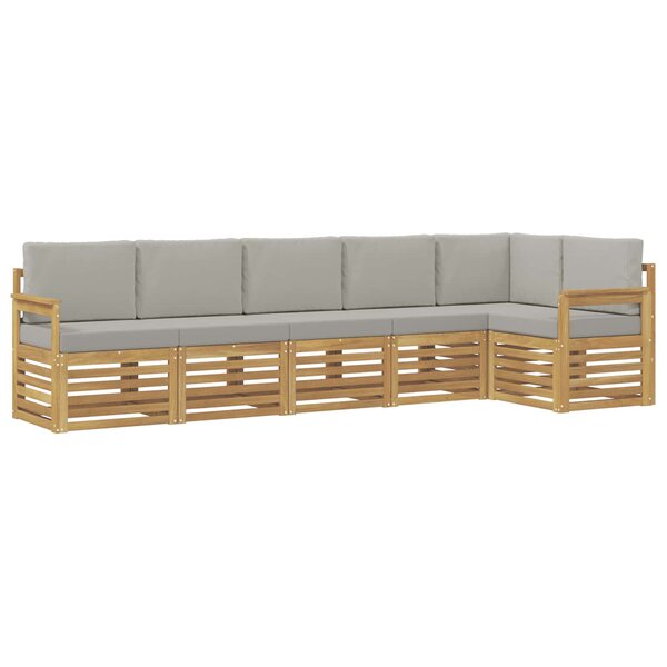 vidaXL Ensemble de canapés d'extérieur 6 pc Blanc et gris clair