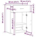 vidaXL Buffet avec tiroir Vieux bois 79 x 38 x 80 cm Bois d'ingénierie