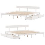 vidaXL Cadre de lit sans matelas blanc 180x200 cm bois massif de pin