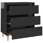 vidaXL Buffet Noir brillant 60x35x69 cm Bois d’ingénierie