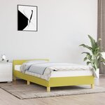 vidaXL Cadre de lit avec tête de lit Vert 90x190 cm Tissu