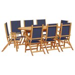 vidaXL Ensemble à manger de jardin 9Pièces bois d'acacia solide textilène