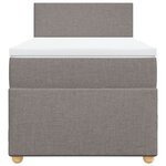 vidaXL Sommier à lattes de lit avec matelas Taupe 90x190 cm Tissu
