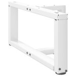 vidaXL Pieds de table basse en T  2 pièces  blanc  70 x 25 x (30-31) cm  acier