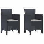 vidaXL Chaise de jardin 2 Pièces Anthracite 53 x 49 x 85 cm PP