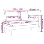 vidaXL Chaise longue avec coussins crème velours