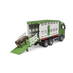 Bruder 03548 - Camion de transport d'animaux Scania Super 560R avec 1 bœuf