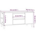 vidaXL Meuble TV Sonoma gris 102x44 5x50 cm Bois d'ingénierie