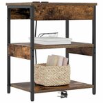 vidaXL Cabinet de chevet Chêne fumé 41 x 31 x 51 cm Bois d'ingénierie