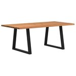 vidaXL Table à manger avec bord naturel 200x100x74cm bois massif chêne