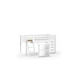 Lit Mi-Hauteur Scott Un Bureau  Commode 4 Tiroirs Blanc