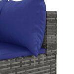 vidaXL Salon de jardin avec coussins 10 Pièces gris résine tressée