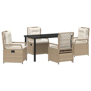 vidaXL Ensemble de salle à manger de jardin de 5 pièces en rattan PE beige
