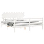 vidaXL Cadre de lit sans matelas blanc bois massif