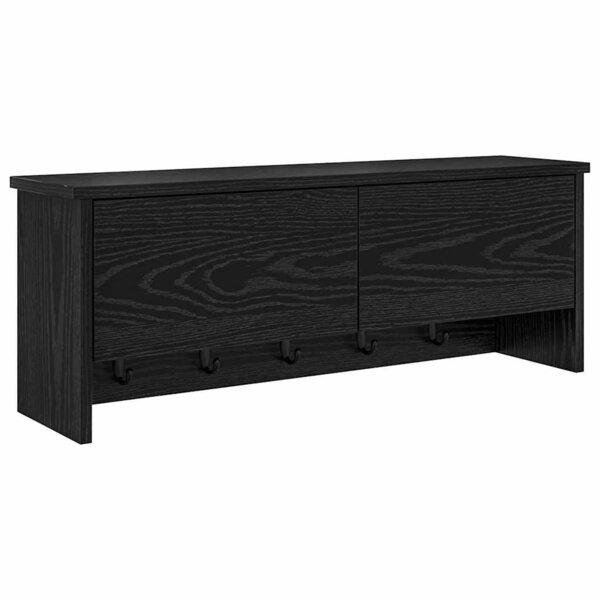 vidaXL Porte-manteau mural avec étagère Chêne noir 80 x 20 x 30 cm