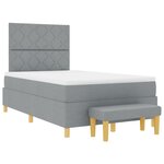 vidaXL Lit à ressorts avec coussin Gris clair 200 x 120 cm tissu