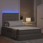 vidaXL Lit de rangement LED avec matelas Taupe 120 x 200 cm Tissu