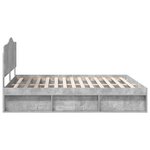 vidaXL Cadre de lit avec tête de lit Béton 200 x 200 cm Pin massif