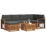 vidaXL Ensemble de canapé d'angle 7 Pièces Naturel et Anthracite