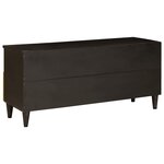 vidaXL Meuble TV Noir et or 100 x 33 x 46 cm bois de manguier massif